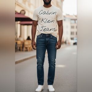 Calvin Klein Men's 32 Straight Cut Blue Denim